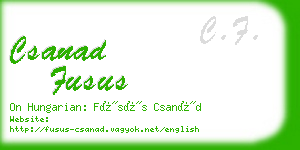 csanad fusus business card